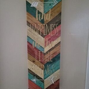 Chevron Pattern Wall Art with Inspirational Quote